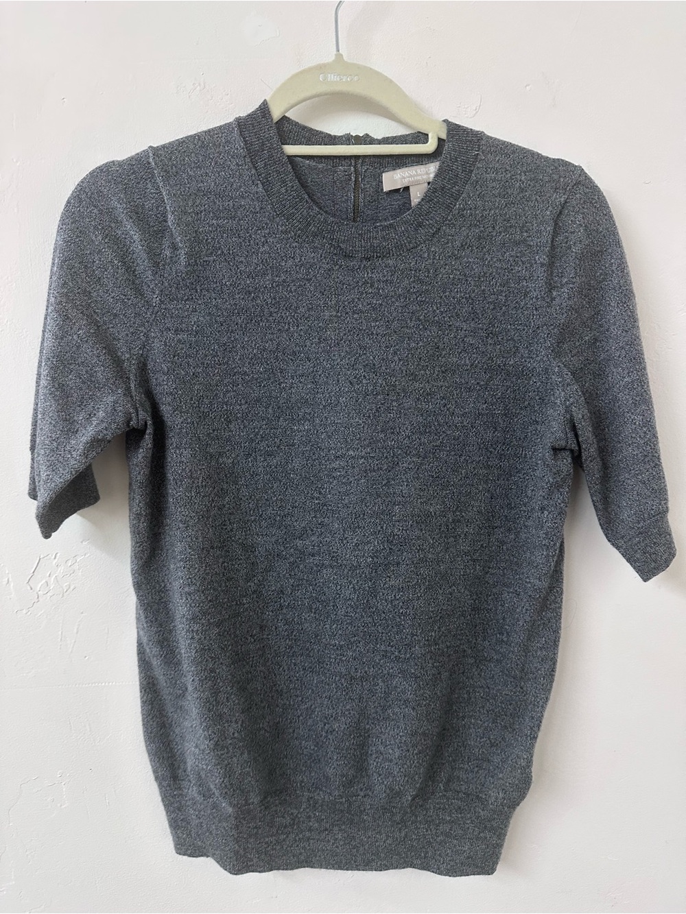 Banana Republic  Crewneck Short-Sleeve Sweater - Charcoal Gray